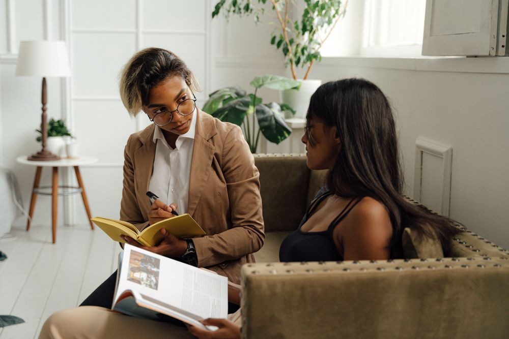 Two women in a mentoring conversation